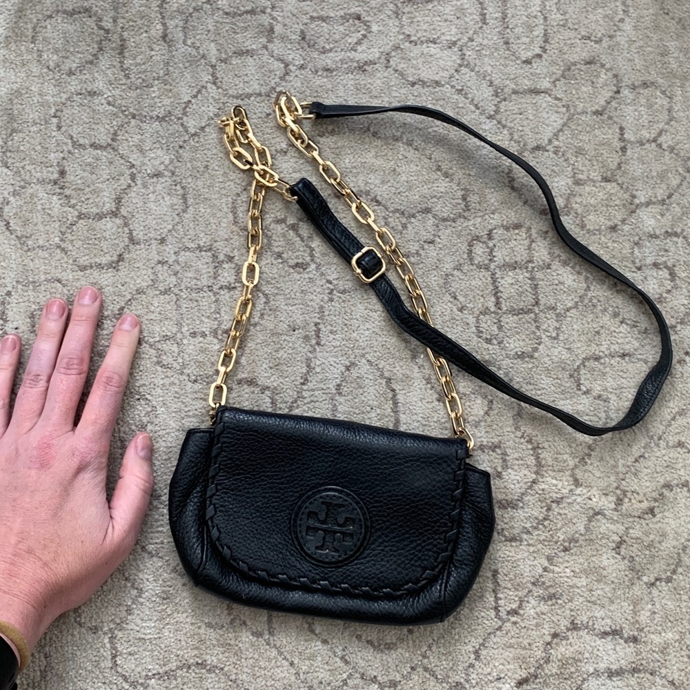Tory Burch Black Leather Crossbody Mini Bag